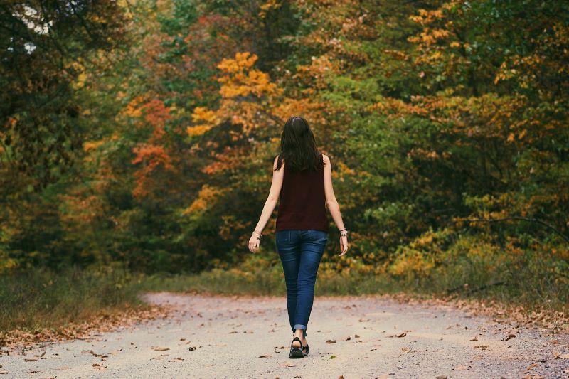 A person walking in a park